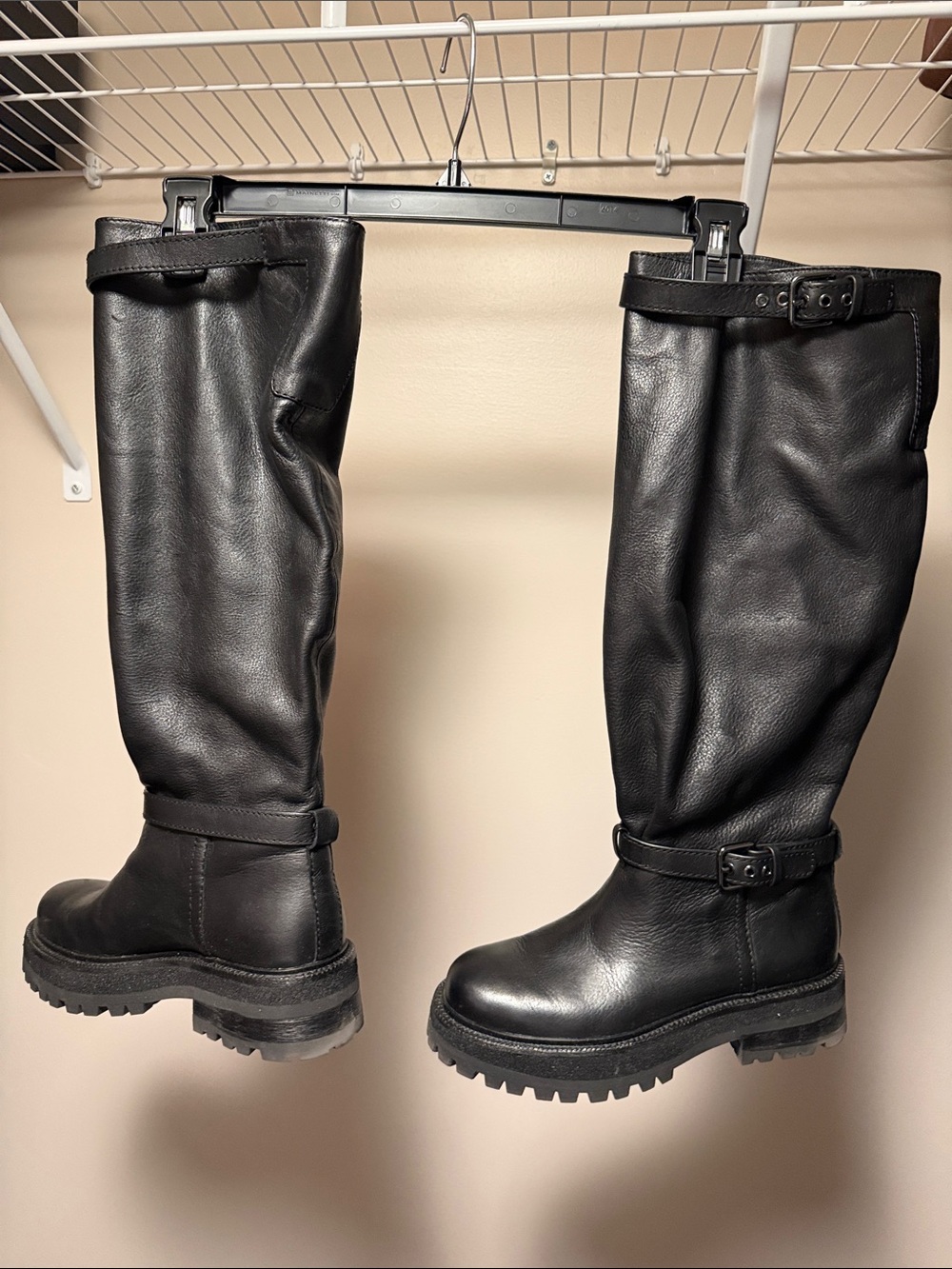 ZARA SRPLS Leather Slouch Boots EUC Sz 38